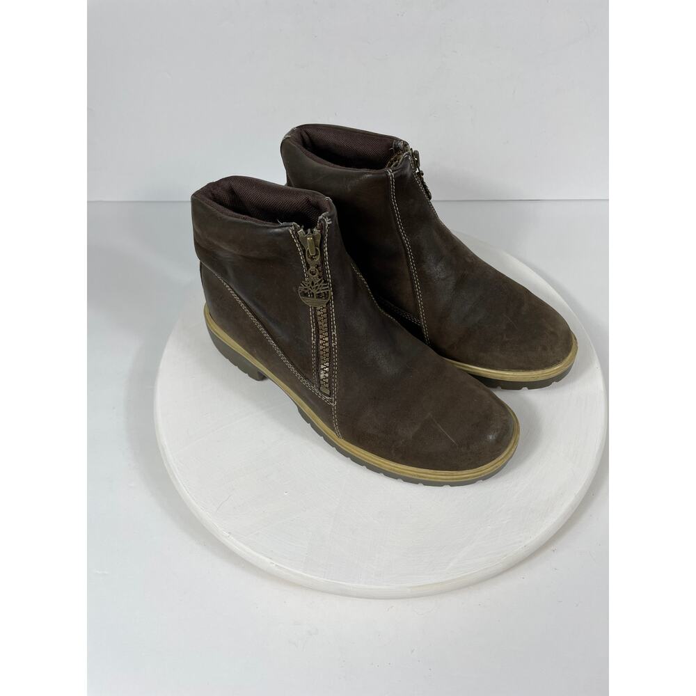 Timberland Women's Boots With Side Front Zipper Brown Size 7M